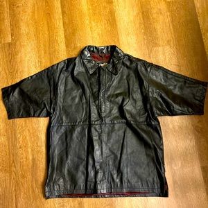 Jamin leather short sleeve jacket